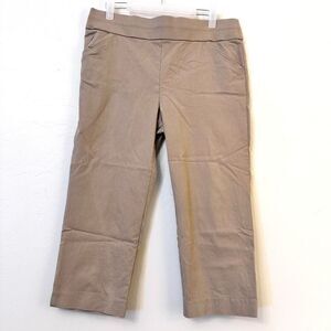 Laura Scott Straight-Leg Mid-Rise Capri Casual Pants Tan Medium